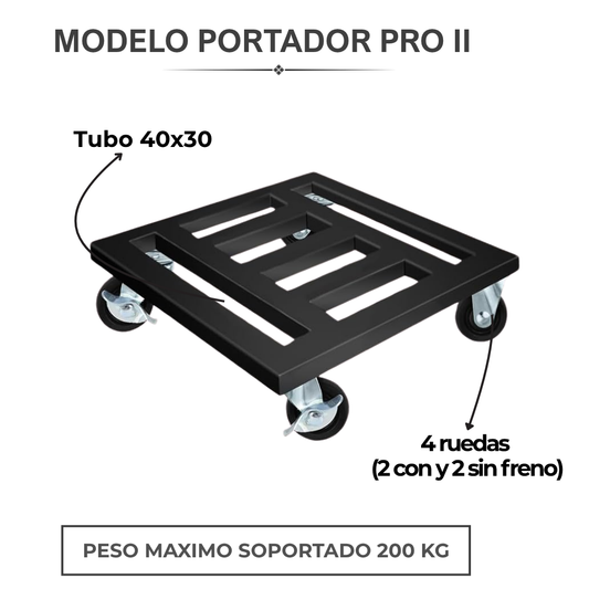 Portador Pro II / Porta Macetas Con Ruedas 60x60cm